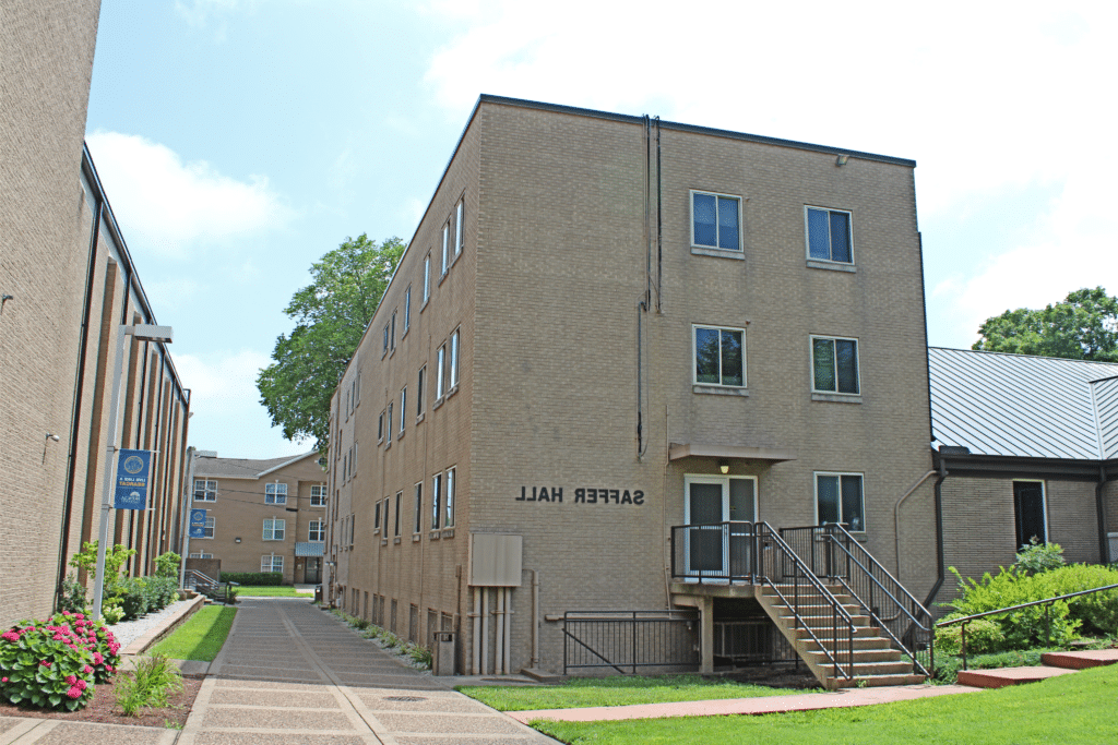 An external photo of Saffer Hall.